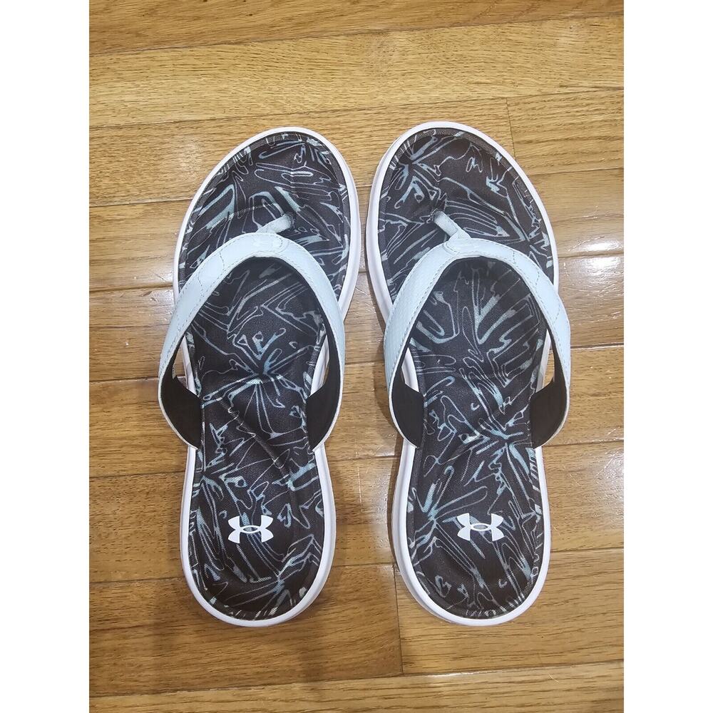 Under Armour Ladies Size 9 Light Blue Flip Flop Sandal Thongs Padded